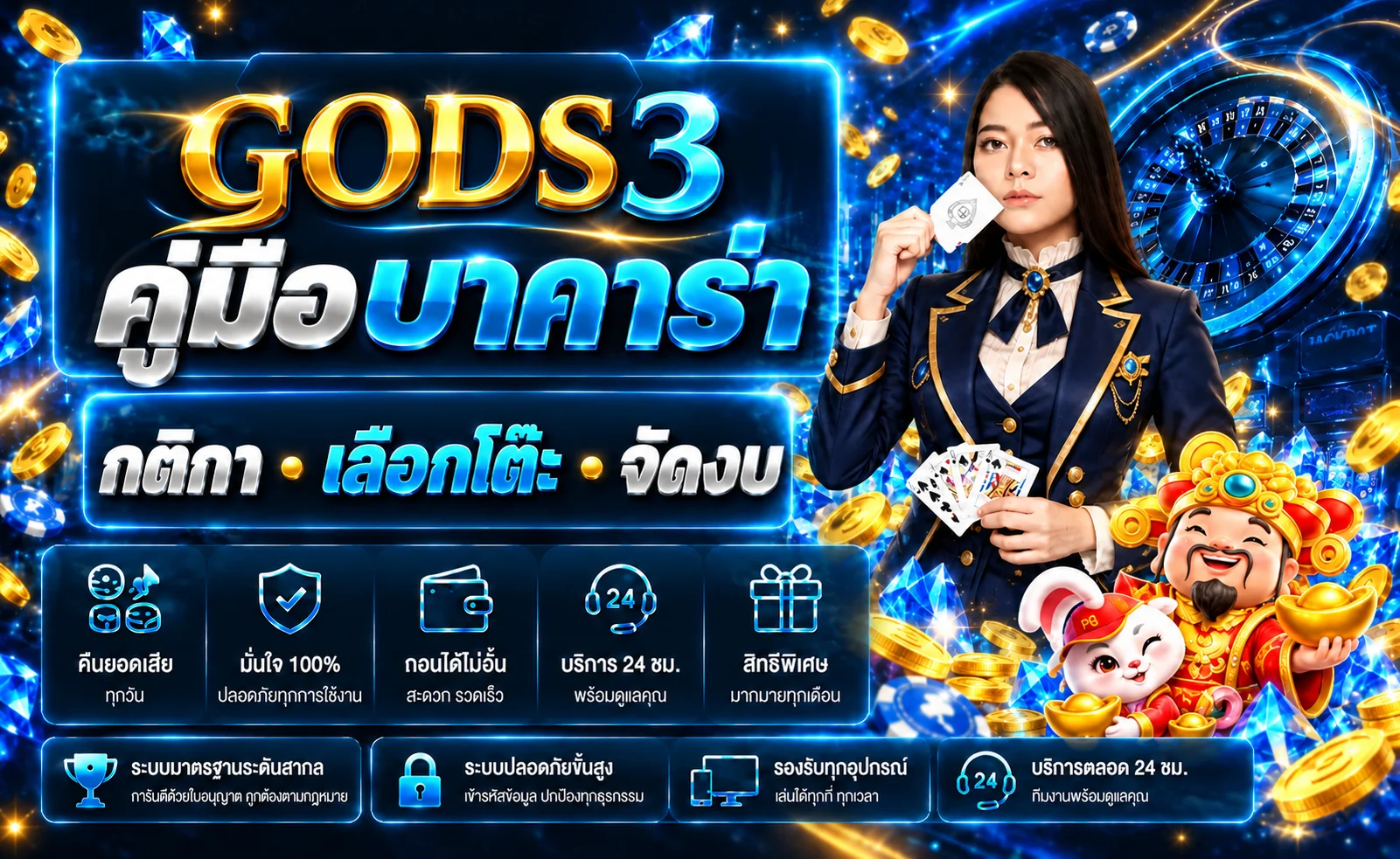 GODS3 บาคาร่า | กติกามือใหม่ เลือกโต๊ะและจัดงบ